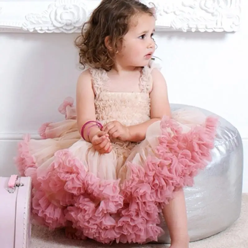 Meisjes Jurk Kant Strik Prinses Bruiloft Prestaties Formele Tutu Jurk Kleding Meisjes Mode voor Partij en Trouwjurk