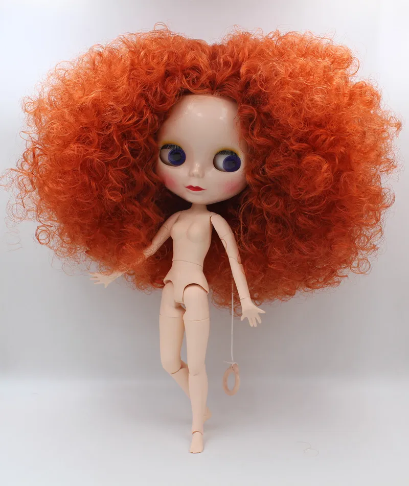 Blygirl,Blyth doll,Bronzed, exploding curly hair, nude dolls, Blyth,1/6 body, 19 joint body, can be given clothes and makeup