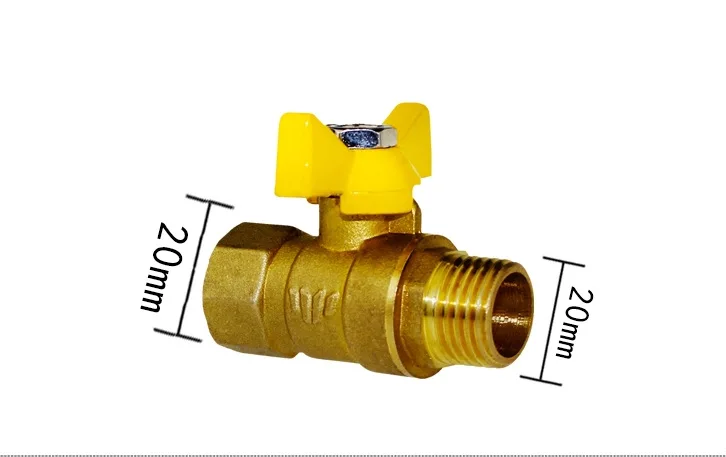 

free shipping 2pieces/lot G 1/2" 20mm Gas Heavy-Duty Brass Shut-Off Valve Pipe fittings