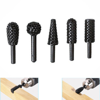 HOEN HSS Black Wood Drills Rotary File Dremel Tool Mini Drill Bit Set Cutting Tools For Woodworking Knife Wood Carving Tool 5Pcs