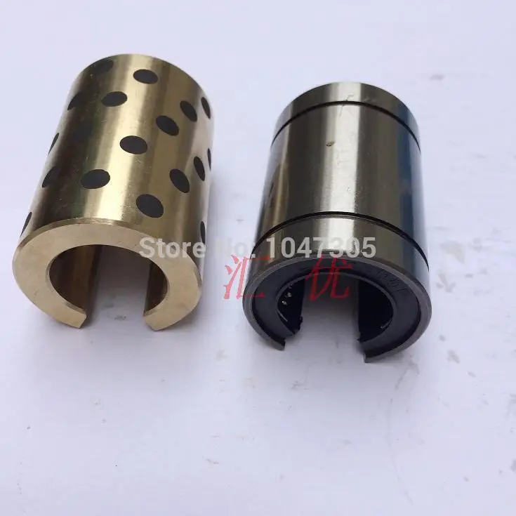 open JDB oilless impregnated graphite brass bushing straight copper type, solid self lubricant Embedded bronze Bearing