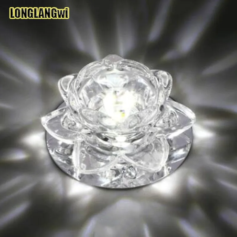 Mordern LED Crystal Corridor Ceiling Lamp flower Aisle Veranda Lighting Lotus Ceiling Lights Luces