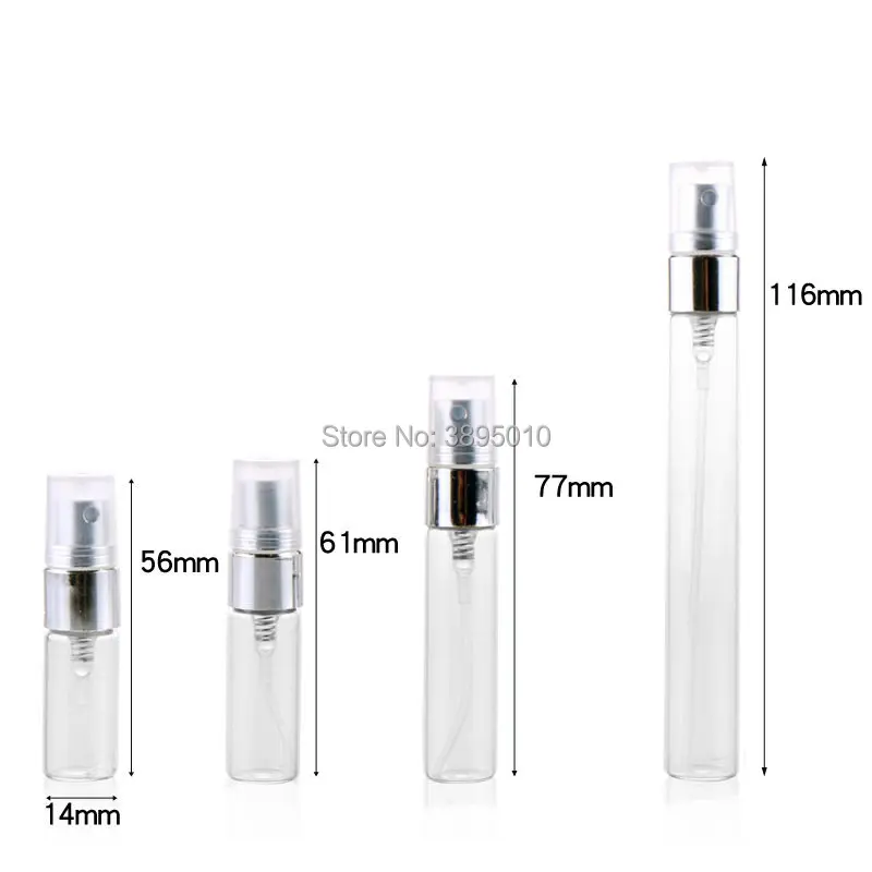 

2ML 3ML 5ML Glass Perfume Spray Bottle Travel Portable Refillable With Empty Parfume sample Bottles Atomizer F409