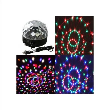 Voice control LED six color crystal magic ball light family entertainment evening KTV bar stage lighting six ring pattern