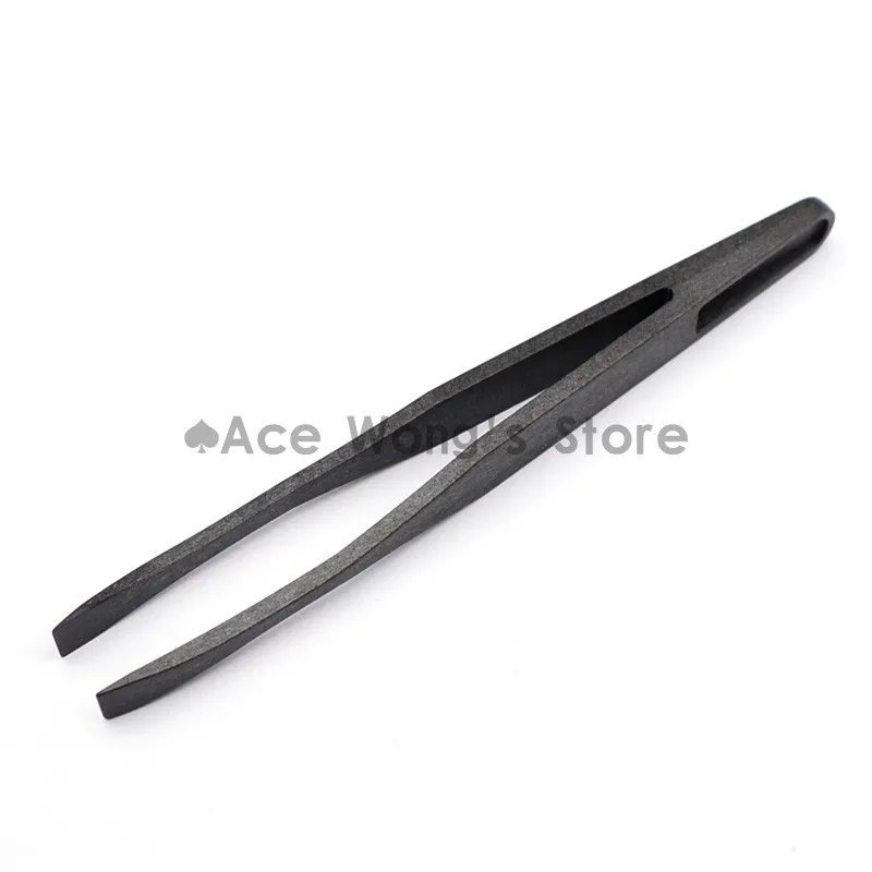 Portable Black Straight Bend Anti-static Plastic Tweezer Heat Resistant Repair Tool 93308