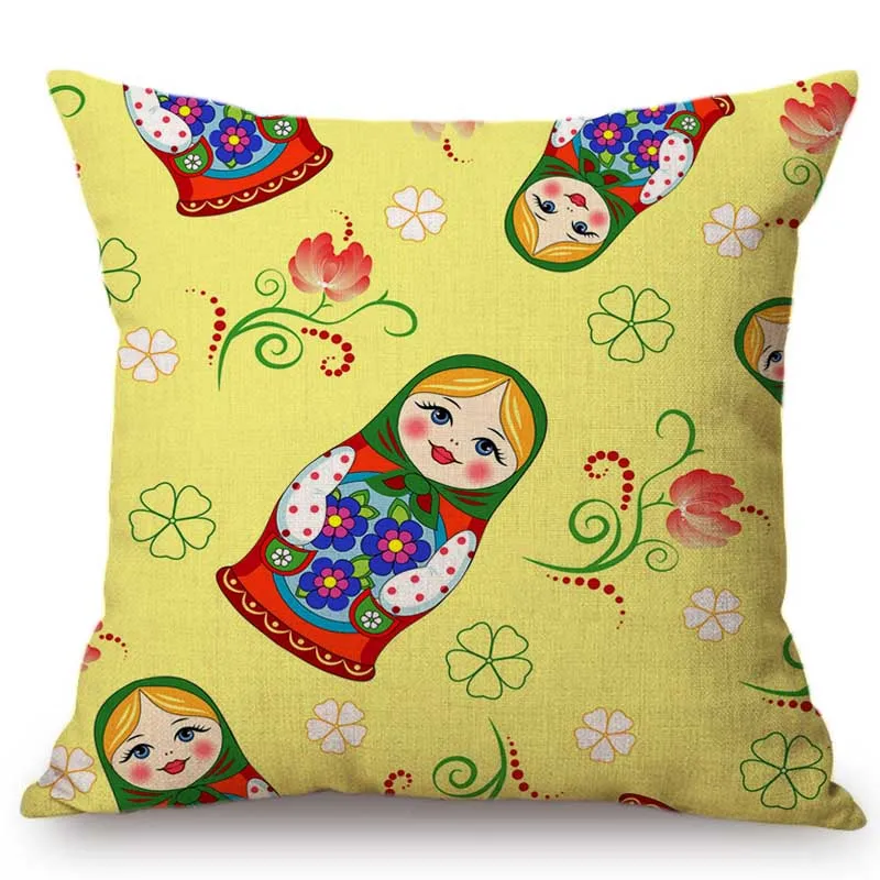 Carino Mosca Souvenir Matryoshka Russian Modello di Bambola Decorazione Della Casa Divano Coperte E Plaid Coperture Per Cuscini Russia Stile di Lino