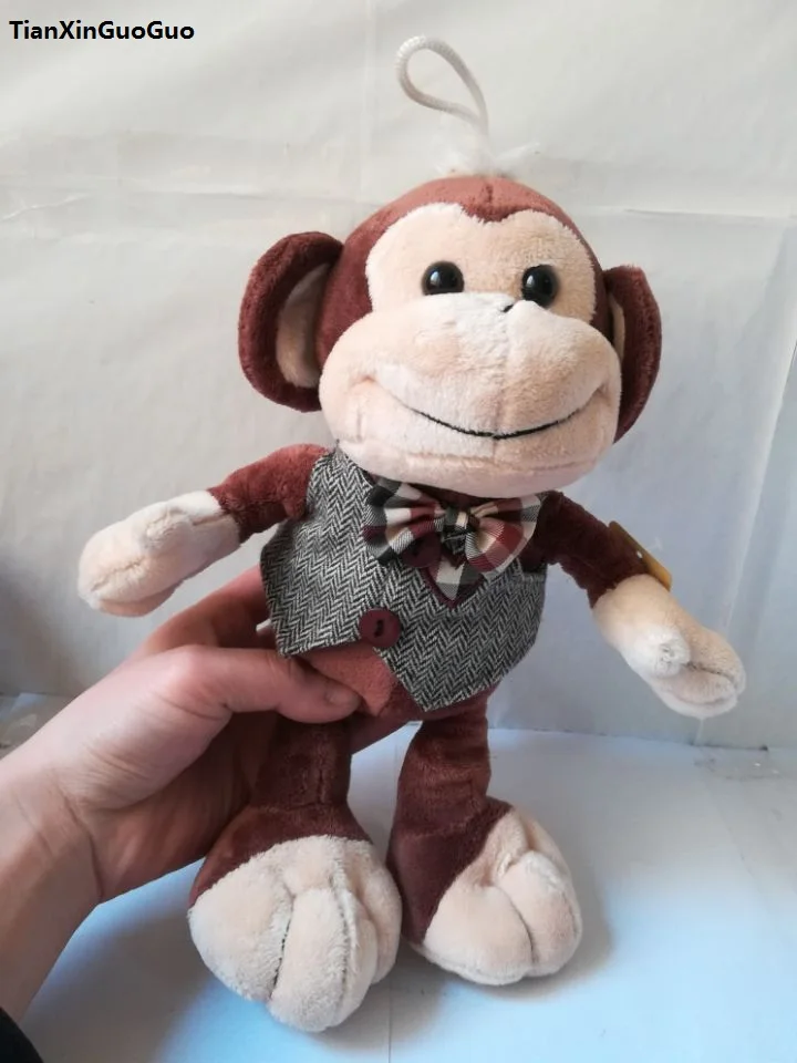 about 30cm lovely gentle monkey plush toy, soft doll children's toy Christmas gift w0141