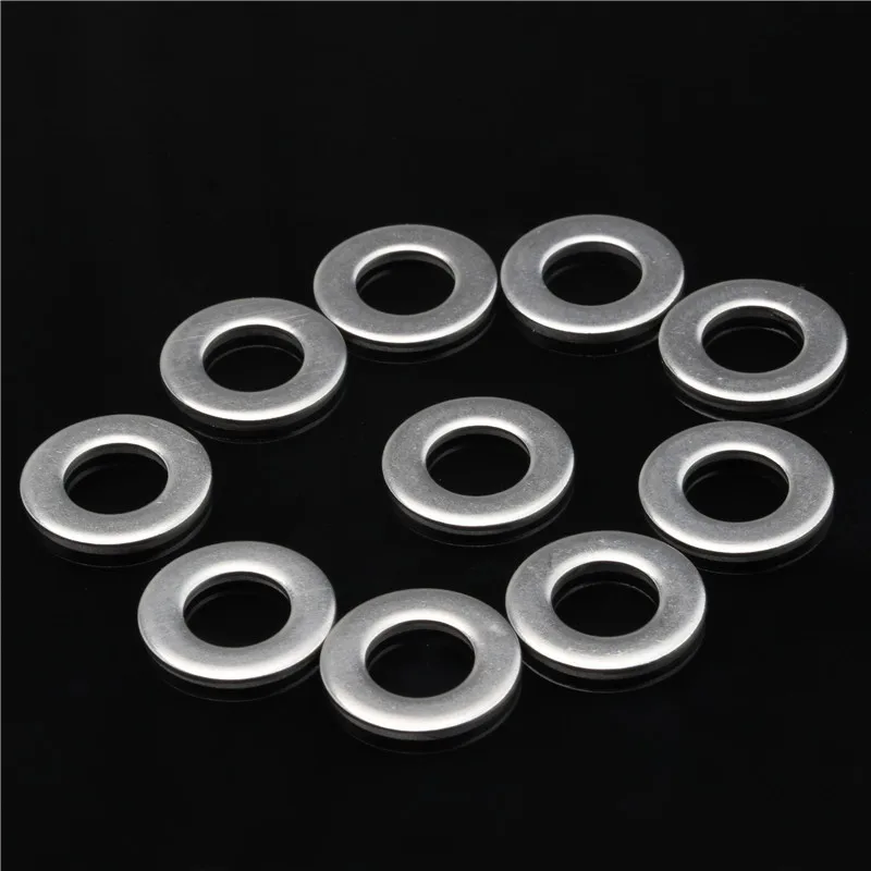 105PCS M3/M4/M5/M6/M8/M10 304 Stainless Steel Washers Plain Washers Metric Flat Gasket Kit Assortment for Hardware 6Sizes
