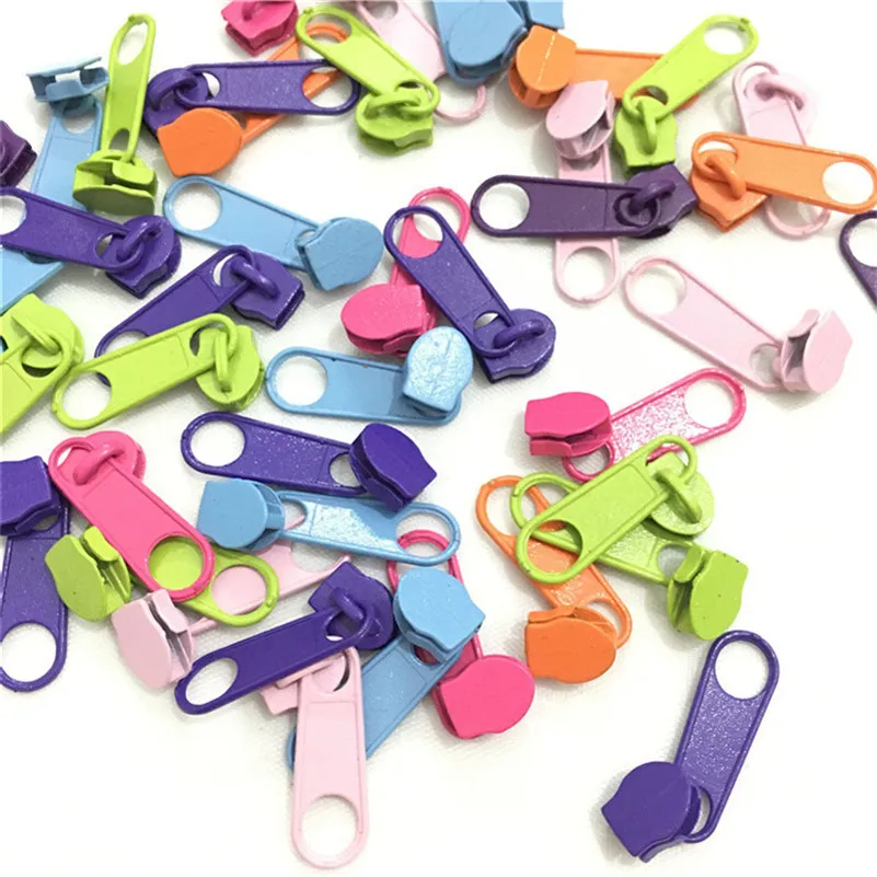 25Pcs/lot Bright Color 3# Nylon Zipper Slider Fashion Zipper Puller DIY Handwork Bag Close-End  AA7661