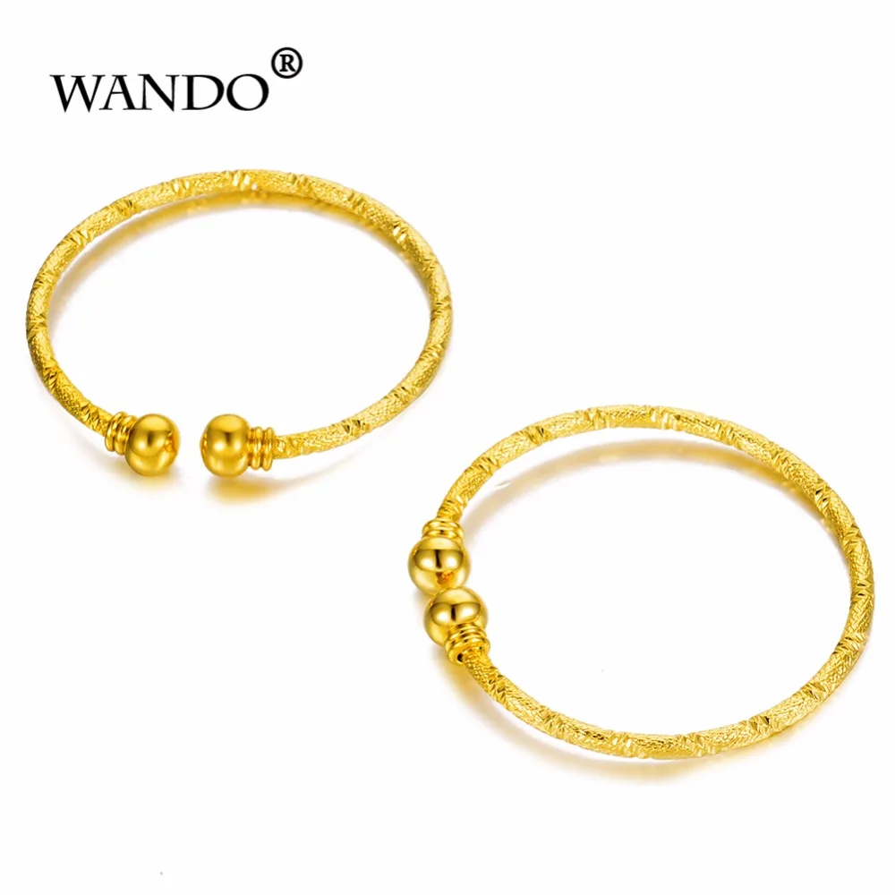 Small Gold Color Bracelet&Bangles for Baby/Girls/Boy Charm Beads Bracelet Small Bell/Heart Jewelry Child Party Gifts b59
