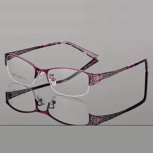 Reven Jate-gafas de media montura sin montura para mujer, anteojos con prescripción óptica, montura de gafas para mujer