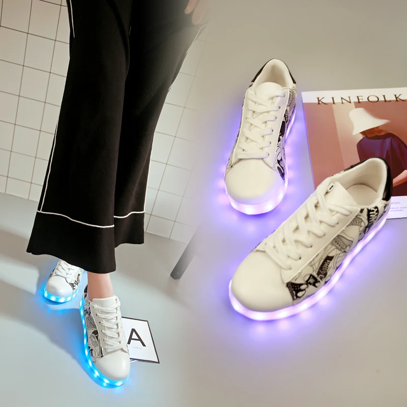 Luminous Sneakers/USB Student Child Shoes With Light Up Sole For Kids Boys&Girls Basket Led Enfant Glowing sneaker Led Feminino