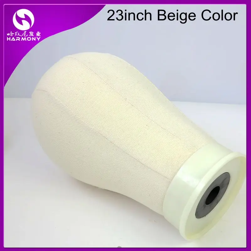 

HARMONY STOCK 1 piece 23inch beige color Canvas Block Head for wig making Poly Mannequin Foam Head