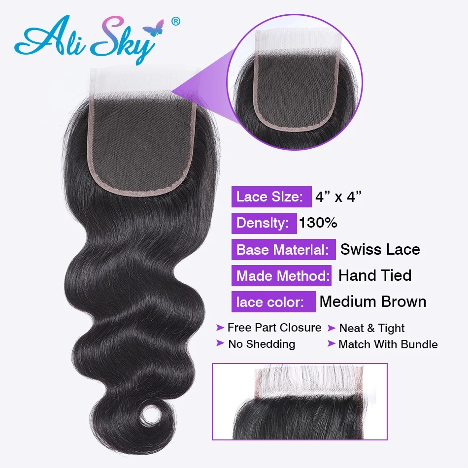 Immagine 3: 20 22 pollici 13x4 frontale in pizzo onda del corpo 4x4 5x5 chiusura in pizzo trasparente capelli Remy brasiliani 100% capelli umani economici morbidi prepizzicati