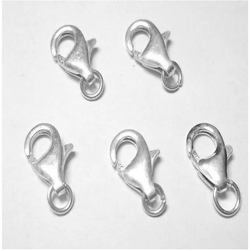 

Fast Shipping 10pcs 925 Sterling Silver lobster clasp with opening jump ring charms 925 jewelry silver findings