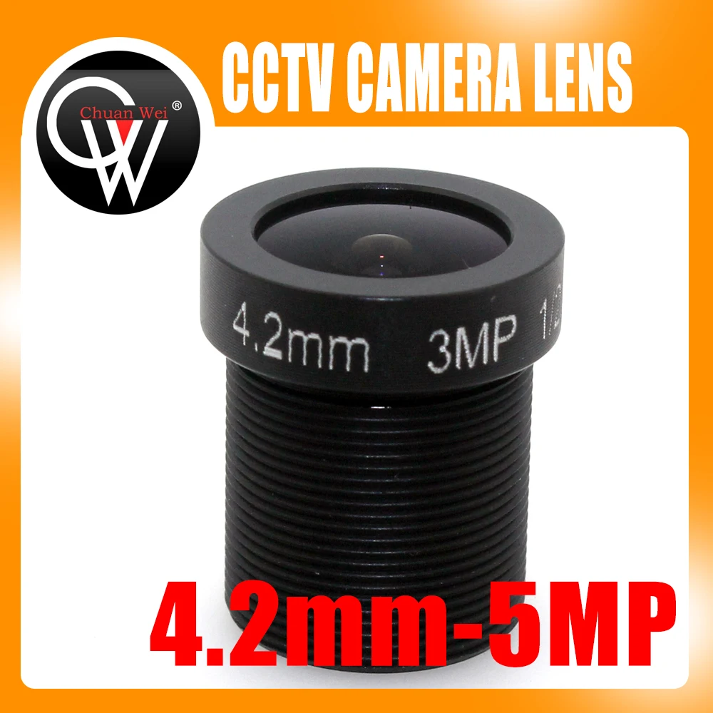 

100pcs/lot 5MP 4.2mm lens 1/2.5" HD Fixed Iris M12 MTV IR Board CCTV Lens for Security IP Camera cctv camera