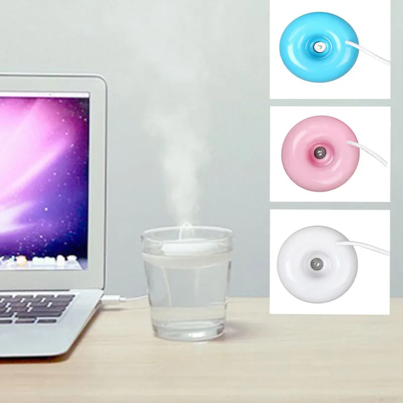 2021ใหม่มินิแบบพกพาDonuts USB Air Humidifierเครื่องฟอกอากาศAroma Diffuserไอน้ำสำหรับHome