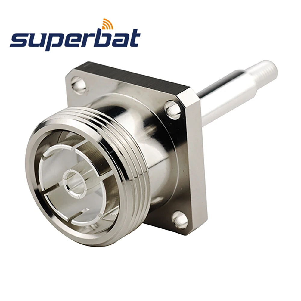 Superbat 10pcs 7/16 Din Female Panel Mount with Long Extended pin Connector for RG402,.141 Semi Rigid Cable