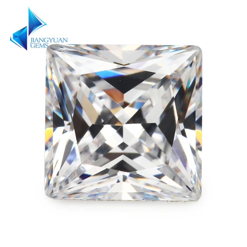 Rozmiar 1,5x1,5 ~ 12x12mm Kwadratowy kształt Princess Cut 5A Biały CZ Kamień Cyrkon Syntetyczne klejnoty Cyrkon dla biżuterii