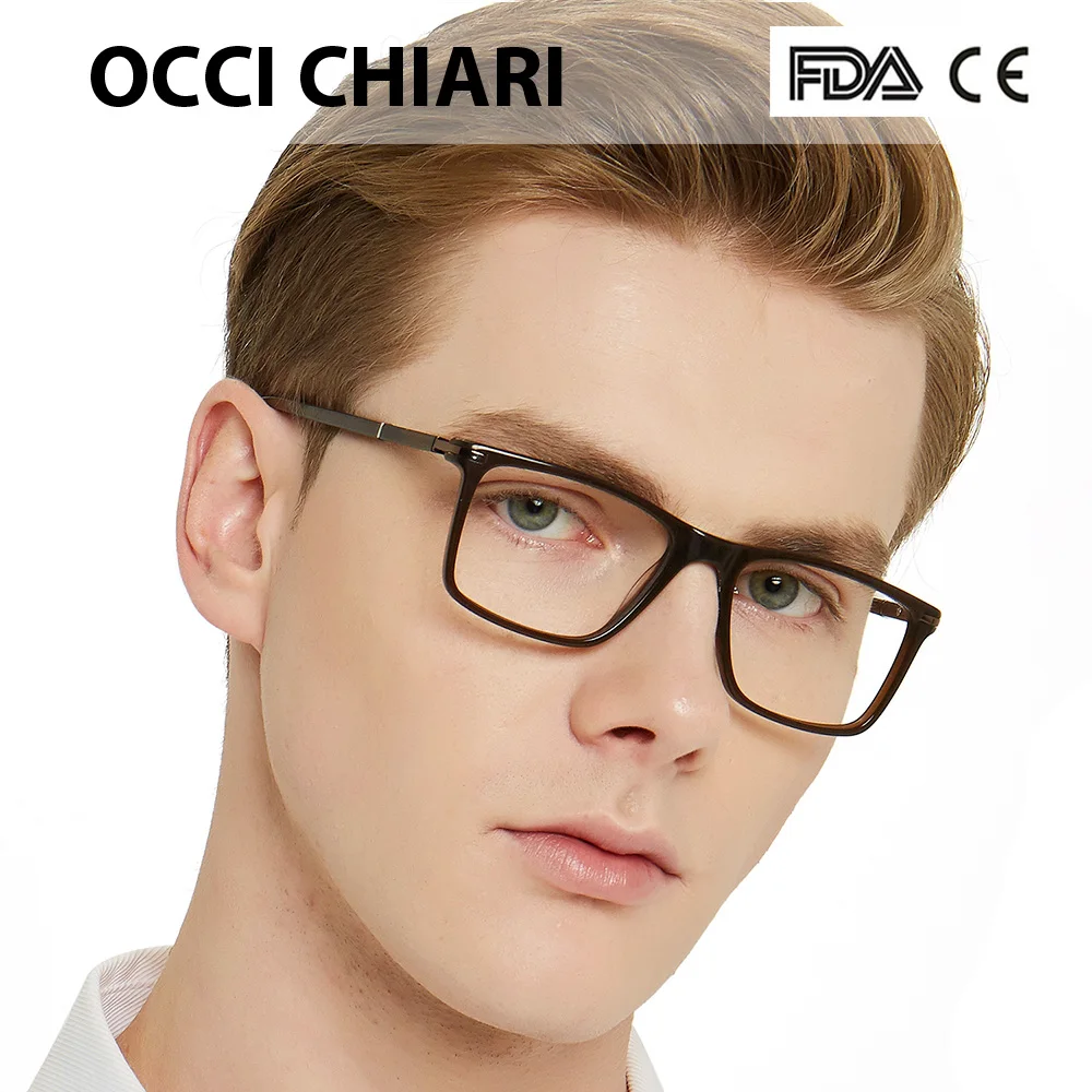 OCCI CHIARI Men Glasses Frame Optical glasses Frame Fashion black eyeglasses clear Square glasses prescription W-CERINA