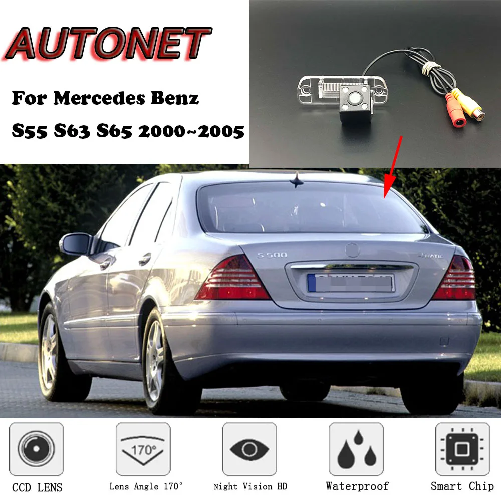 

AUTONET Backup Rear View camera For Mercedes Benz S55 S63 S65 2000 2001 2002 2003 2004 2005 Night Vision license plate camera