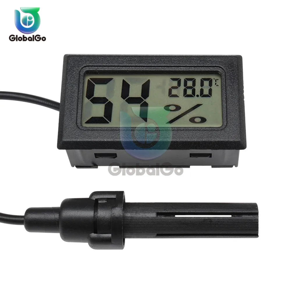 Mini LCD Digital Thermometer Hygrometer Temperature Indoor Convenient Temperature Sensor Humidity Meter Gauge Instruments Cable