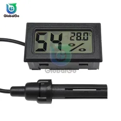 Indoor LCD Electronic Temperature Sensor Humidity Meter Gauge Instruments Cable Mini Digital Thermometer Hygrometer Outdoor