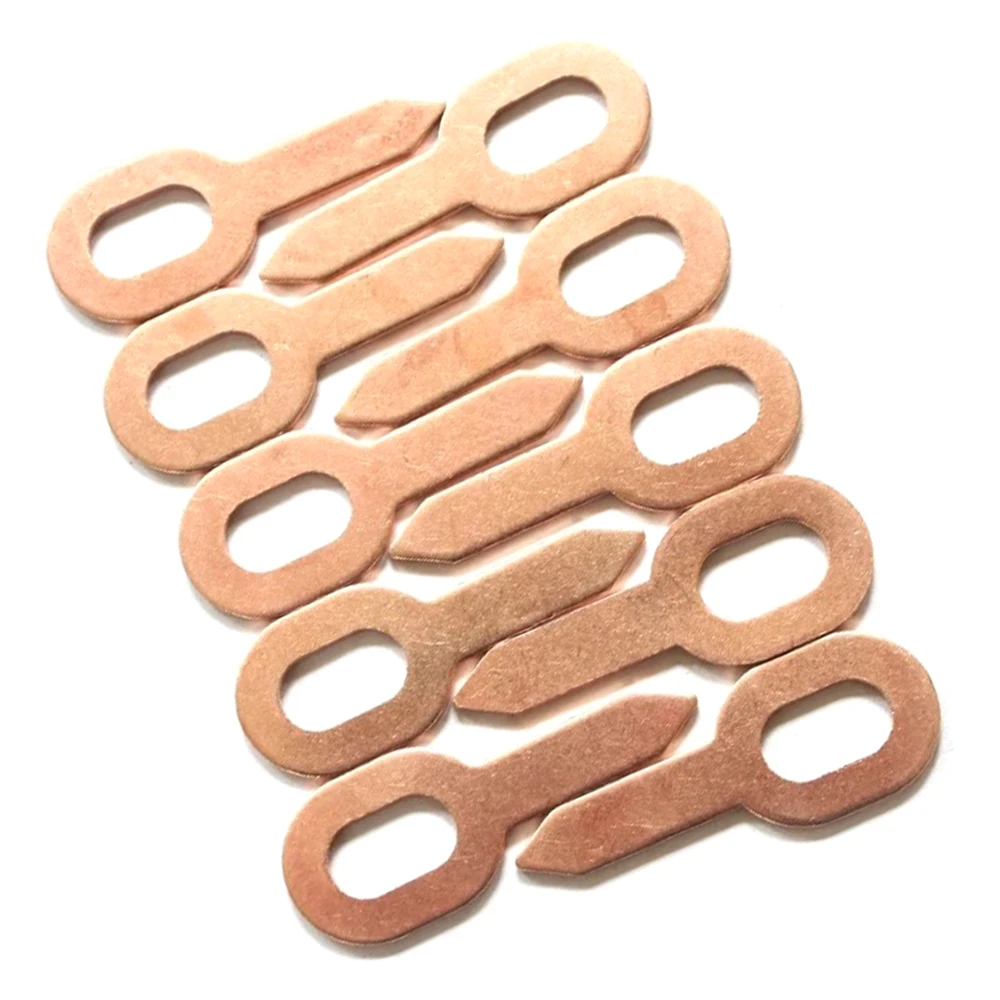 JEAZEA 50Pcs Copper Plated Oval Dent Puller Rings For Spot Welding Soldering Car Body Panel Washer Kit Removal Repair Tool