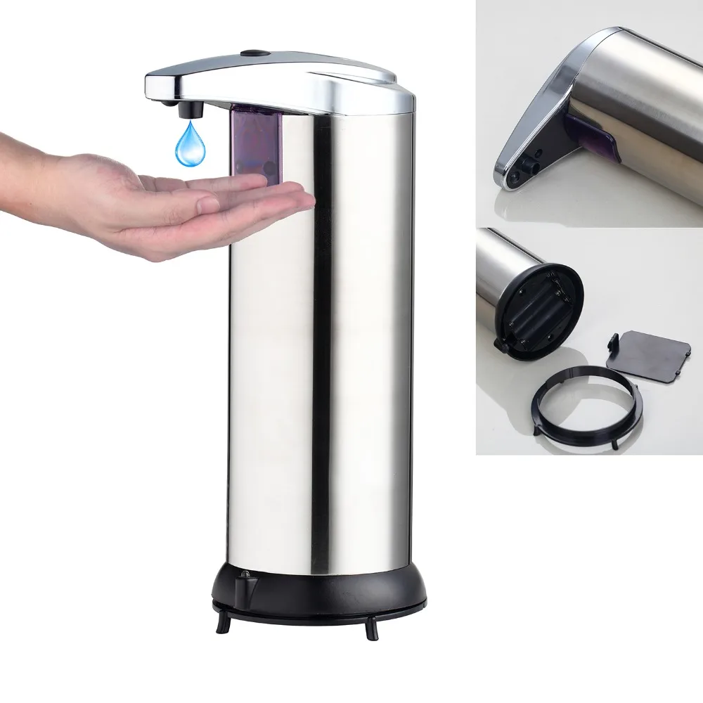 JIENI Free Touch Automatic Soap Dispenser Touchless Sanitizer Dispenser Sensor Soap Dispenser for Kitchen & Bathroom