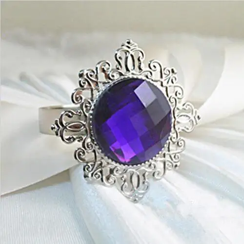 

100pcs Purple Gem Napkin Rings Wedding Party Bridal Dinner Favours Decor Wedding Bridal Shower Favour Supplies