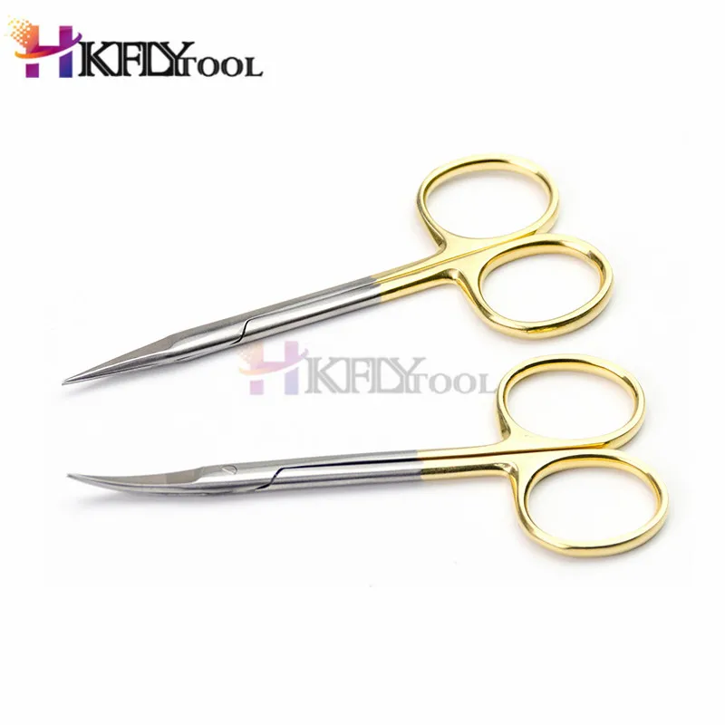 High Quality 9.5CM bend head Ordinary medical surgical eye scissors beauty scissors cut tissue scissors