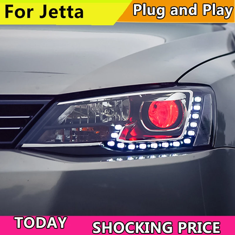 Doxa Car Styling for VW Jetta MK6 Headlights 2011-2015 Volkswagen Jetta Headlight DRL Lens High Low Beam Parking Fog Lamp