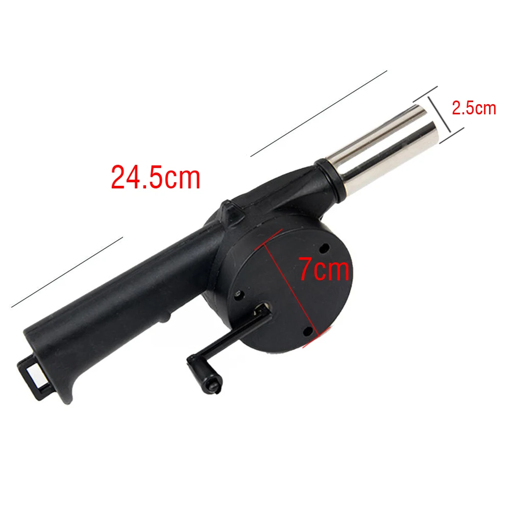 Manually Outdoor Barbecue Fan Air Blower BBQ Tools Stainless Steel Hand Crank BBQ Barbecue Cooking Picnic Camping Fire Tool