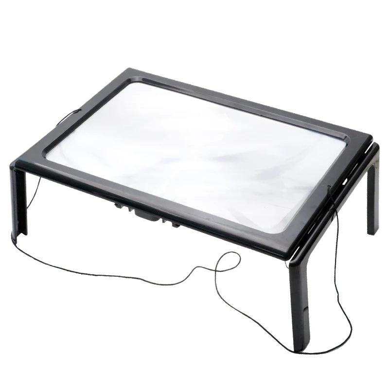 

Desktop Magnifier 3X Dual Purpose Magnifying Glass Hanging LED Lights Big Vision Standing A4 Bracket Reading Magnifier