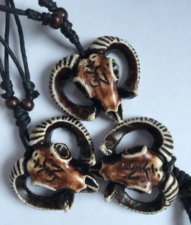 25 pcs Cool Men's Biker Totem Buffalo Bull Head Skull Necklace