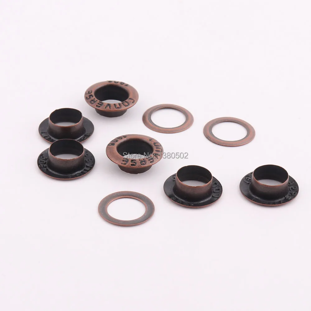 50pcs/lot 14mm outer copper color literal Metal Eyelets with washer Grommets for Garment Decoration