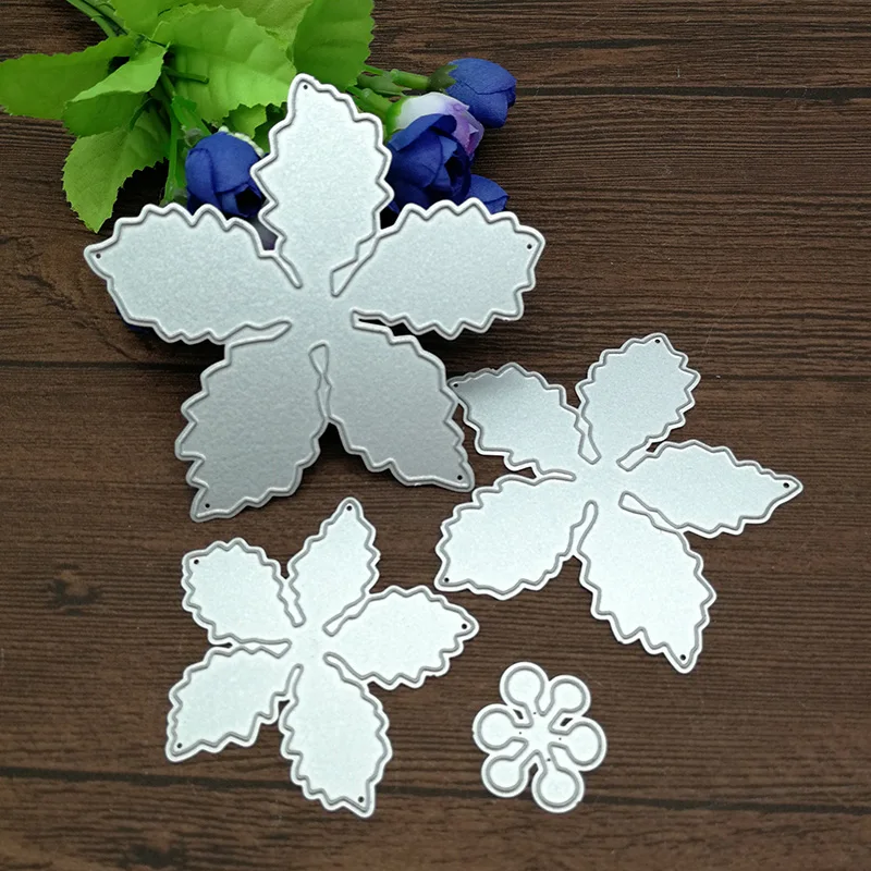 4pcs/Set Flowers Leaves Scrapbooking DIY Metal steel cutting dies Stencil Book photo album card Embossing Dies Metal Craft