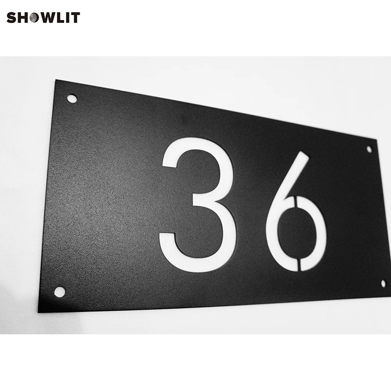 BLACK METAL HOUSE NUMBERS HORIZONTAL DOOR NUMBERS HOUSE SIGN