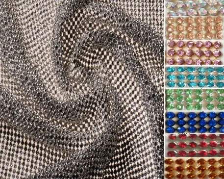 

45x116cm Glitter 9 Colors SILVER Full Rhinestone Metal Mesh Fabric Metallic cloth Metal Sequin Sequined Fabric home decoration