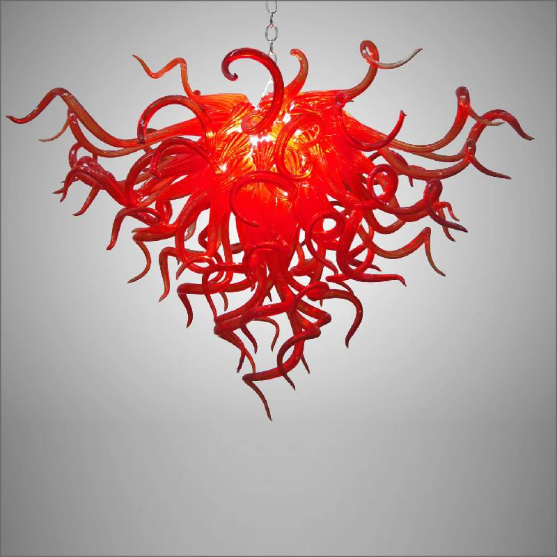 

Fantastic LED Chandelier Lightings Customized Colored Blown Glass Art Chandeliers Home Lobby