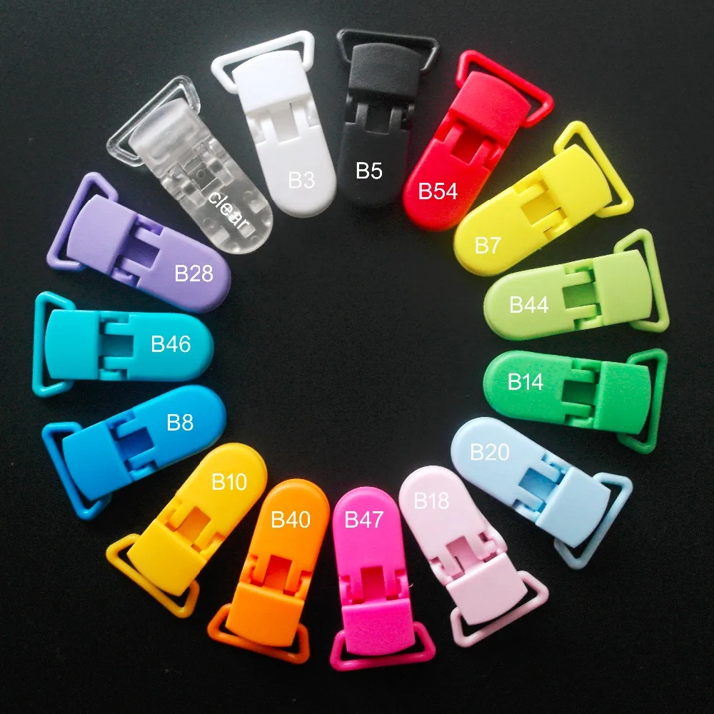 Free Shipping 30pcs/Lot 20mm Width SUTOYUEN D shape Plastic Pacifier Clips,Plastic Clamp Soother /Dummy /Teether Suspender Clip