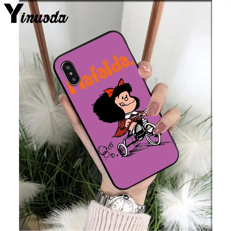 Yinuoda cartoon Mafalda DIY Printing Drawing Phone Case cover Shell for Apple iPhone 8 7 6 6S Plus X XS MAX 5 5S SE XR Cover