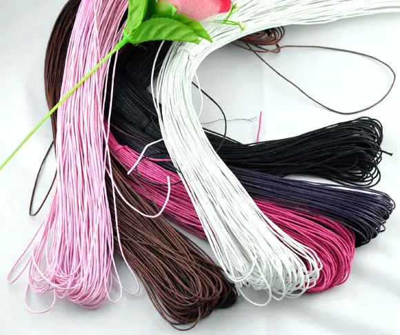 

Free Shipping 6 Strands Mixed Waxed Cotton For Bracelet/ Necklace Cord 1mm