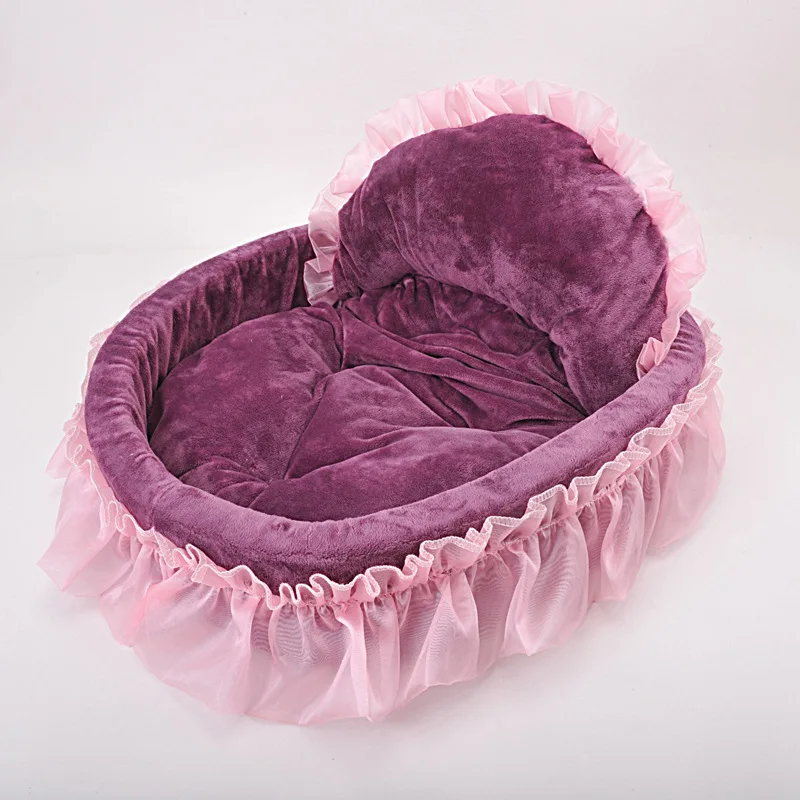 luxury princess Dog Bed Soft Sofa Pink Pets House Nest Cat Dog Mat Small Dog Kennel Warm Soft Fleece New Pet Product