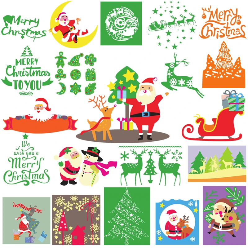 

Merry Christmas Tree Santa Claus Sled Reindeer Metal Cutting Dies for Scrapbooking DIY Photo Album Card Making Decor New 2019