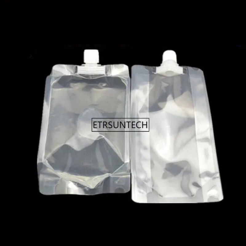 Full Transparent Plastic Spout Pouch Juice Pouch,Wine Flask Pouch Food Materials Storage Bags 800 ml 200pcs