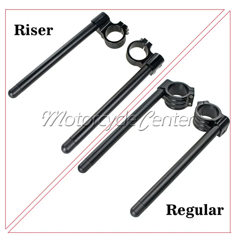 43mm Clip Ons Riser Regular Clip-on Fork Tube Racing CNC Handlebars For Kawasaki Ninja ZX11 ZX1100D ZX1100C Black