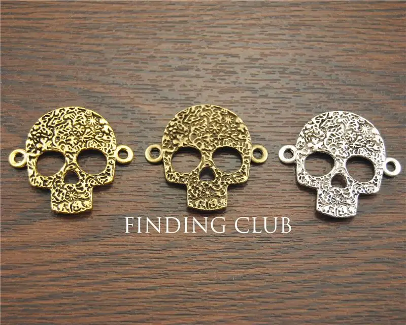 20 pcs antique silver/Bronze/gold Flower Patterns Skull Masks charms Connector diy metal jewelry making A1230/A1231/A1232