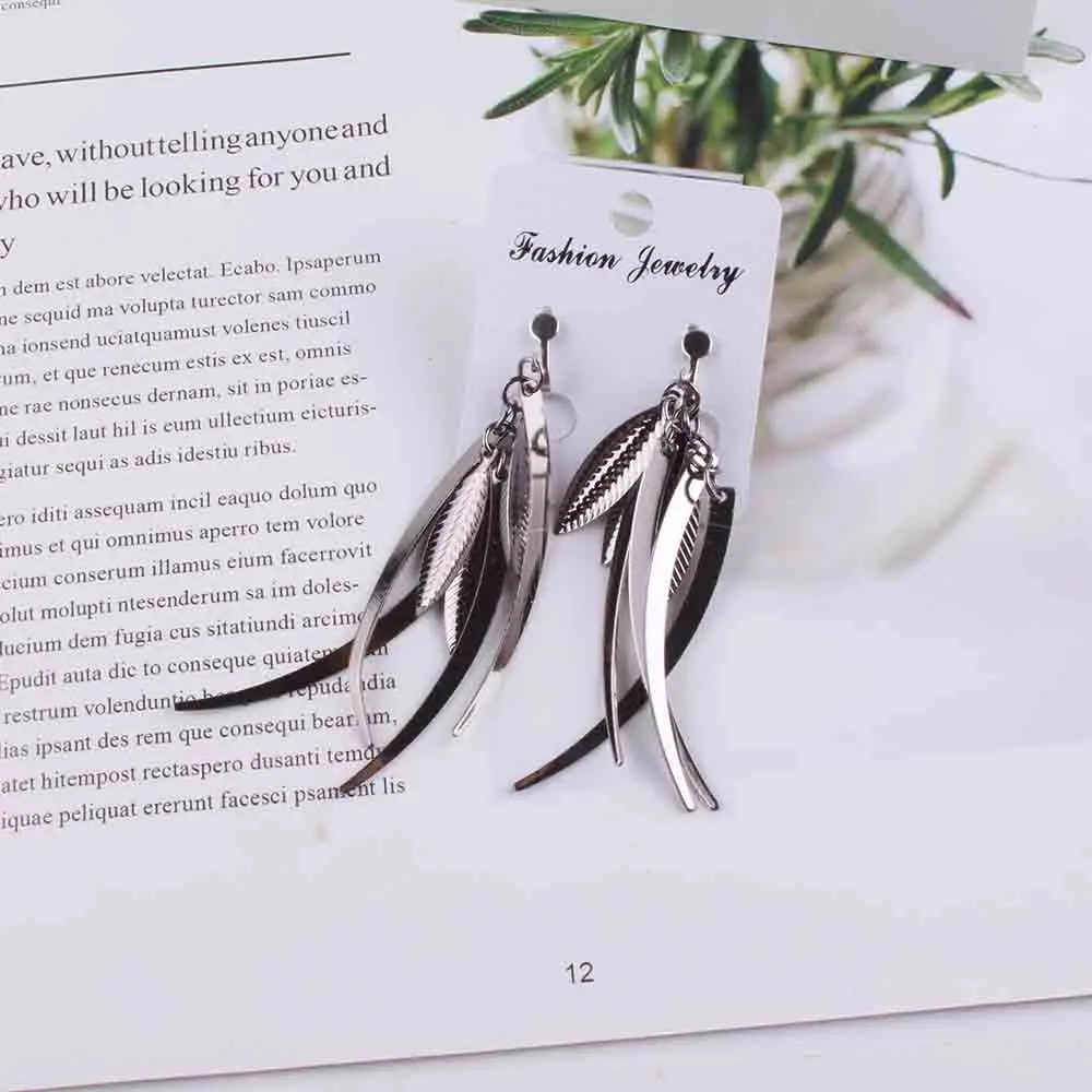 Metal Leaf Clip On Earrings Gold Engagement Wedding Bride New Arrival Fashion Jewelry For Women