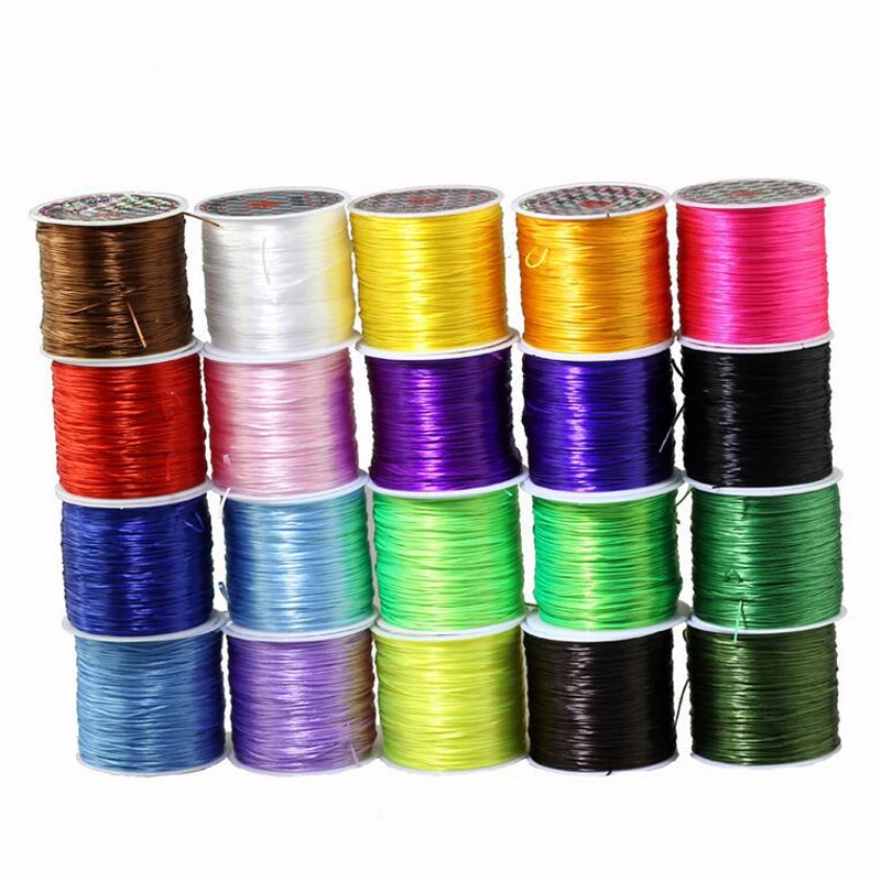 60 M Colorful Flexible Rope DIY Crystal Beading Stretch Cord Elastic Line  Beadwork  Wire Thread Jewelry Making  21 colors wire